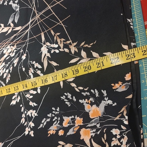 Talbots lined Black and Orange Floral A-Line Skirt - Picture 3 of 4